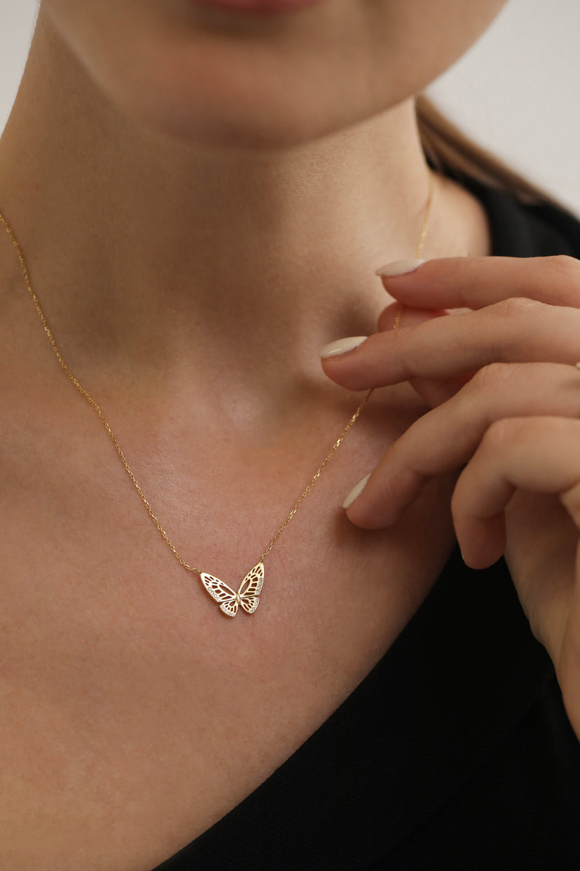 Gold Butterfly Necklace Simple … curated on LTK